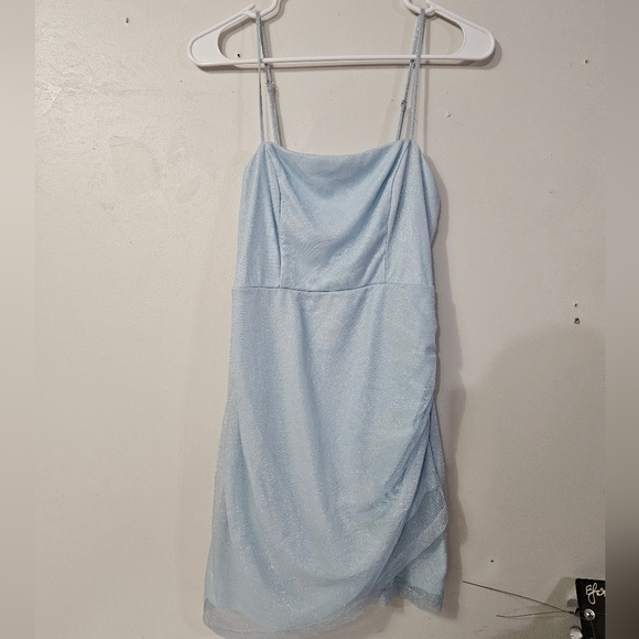 Princess Polly Prom/formal Blue Shimmer Mini Dress With Spaghetti Straps! - Picture 1 of 8